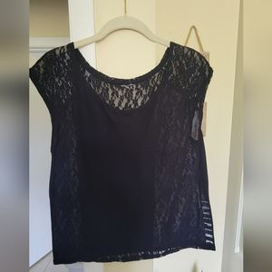 Love Pink Lace Back Tee Small